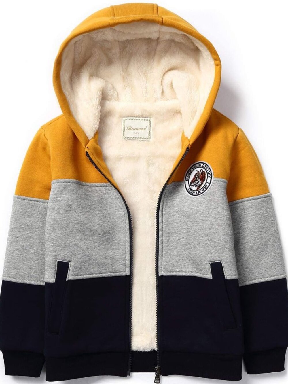 Kids Boy's Girl's Sherpa Fleece Lined Jacket Spring Fall Winter Zip up Sweatshir